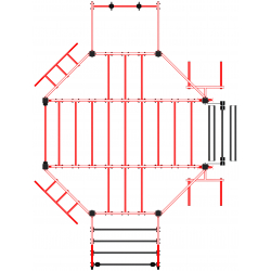 Многофункциональный спортивный комплекс (красный) МК 100.01-01 - по ценам производителя в Казахстане