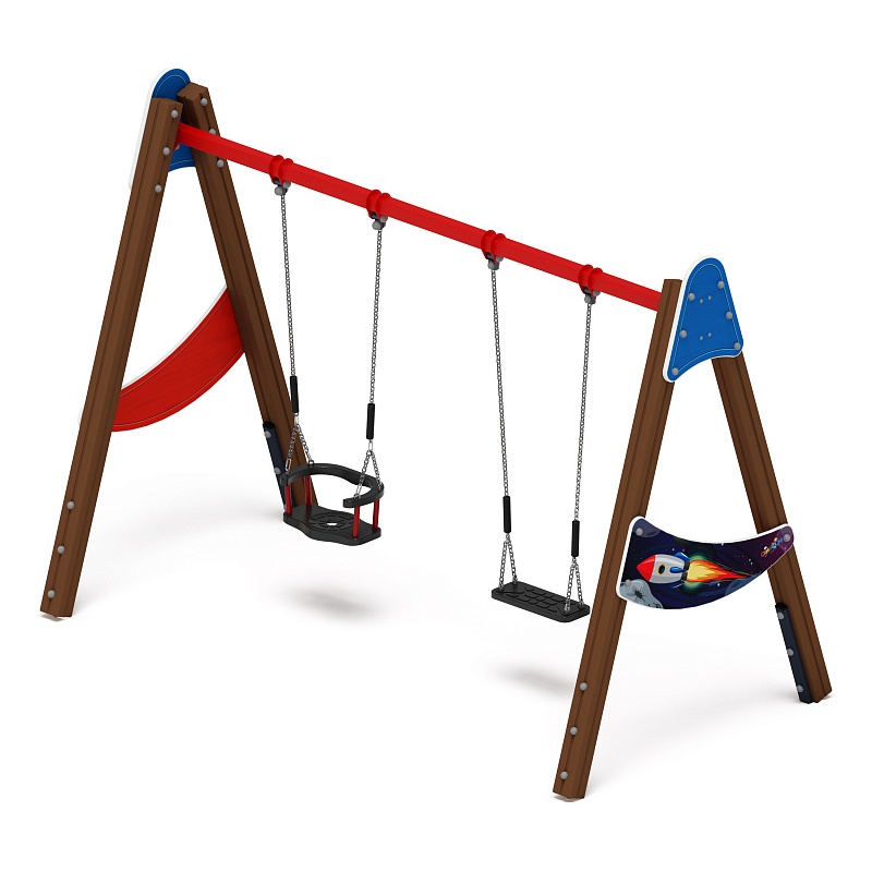 Качели двойные Д2 - ИО 12.Д.01.02.02-И1.01 - (Космопорт) - фото, описание, цена