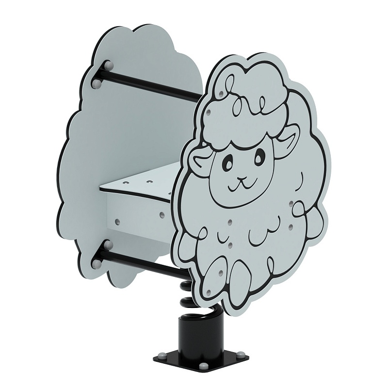 Качалка на пружине Барашек (серый) ИО 22.01.11-01