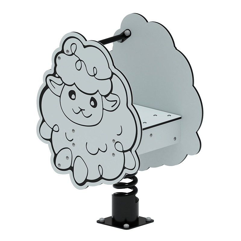 Качалка на пружине Барашек (серый) ИО 22.01.11-01 - фото, описание, цена