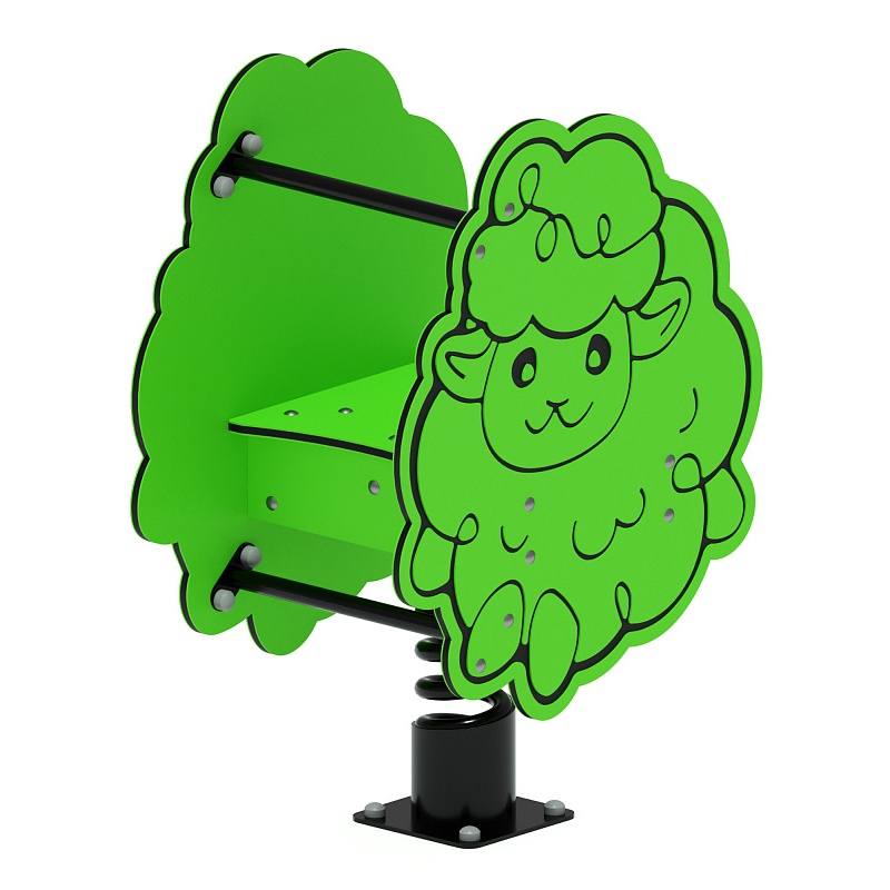 Качалка на пружине Барашек (зеленый) ИО 22.01.11-02 