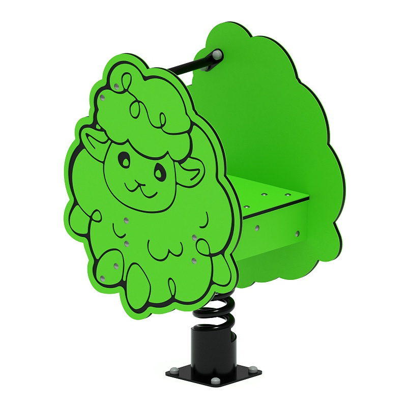 Качалка на пружине Барашек (зеленый) ИО 22.01.11-02 - фото, описание, цена