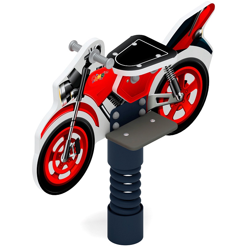 Мотоцикл (красный) - Качалка на пружине - ИО 22.03.01-02.И1 