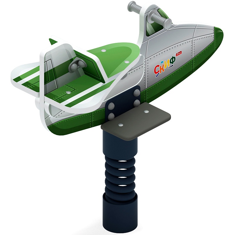 Самолетик (зеленый) - Качалка на пружине - ИО 22.03.02-01.И1 от skifpro.kz - От официального дилера СКИФ в Казахстане. 