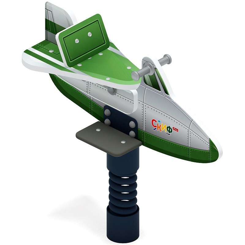 Самолетик (зеленый) - Качалка на пружине - ИО 22.03.02-01.И1 - фото, описание, цена