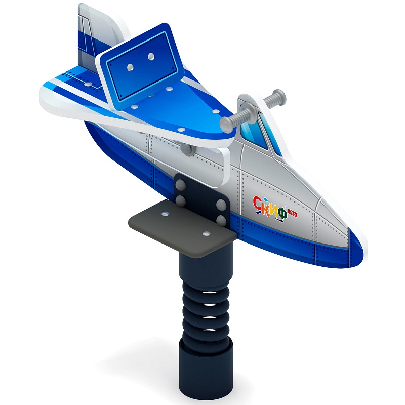 Самолетик (синий) - Качалка на пружине - ИО 22.03.02-02.И1 - фото, описание, цена