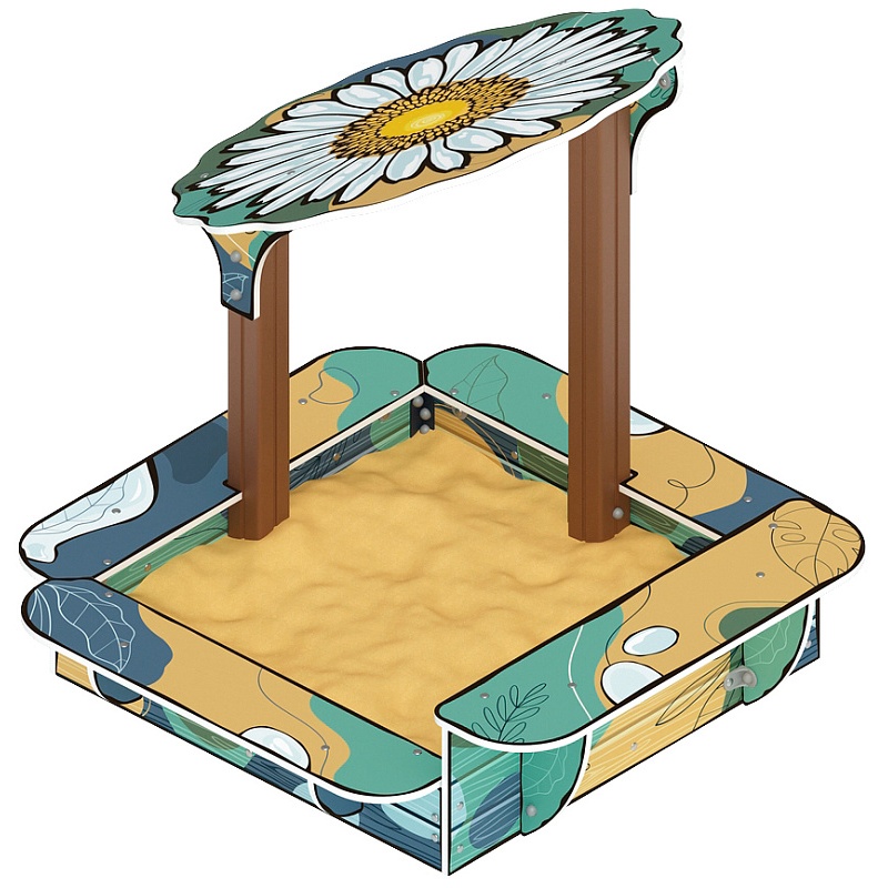 Песочница с навесом Ромашка (Пастель) - ИО 5.01.06-01 по цене 0 тенге, 