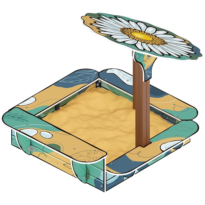 Песочница с навесом Ромашка (Пастель) - ИО 5.01.06-01 от skifpro.kz - От официального дилера СКИФ в Казахстане. 