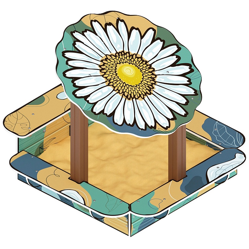 Песочница с навесом Ромашка (Пастель) - ИО 5.01.06-01 - фото, описание, цена