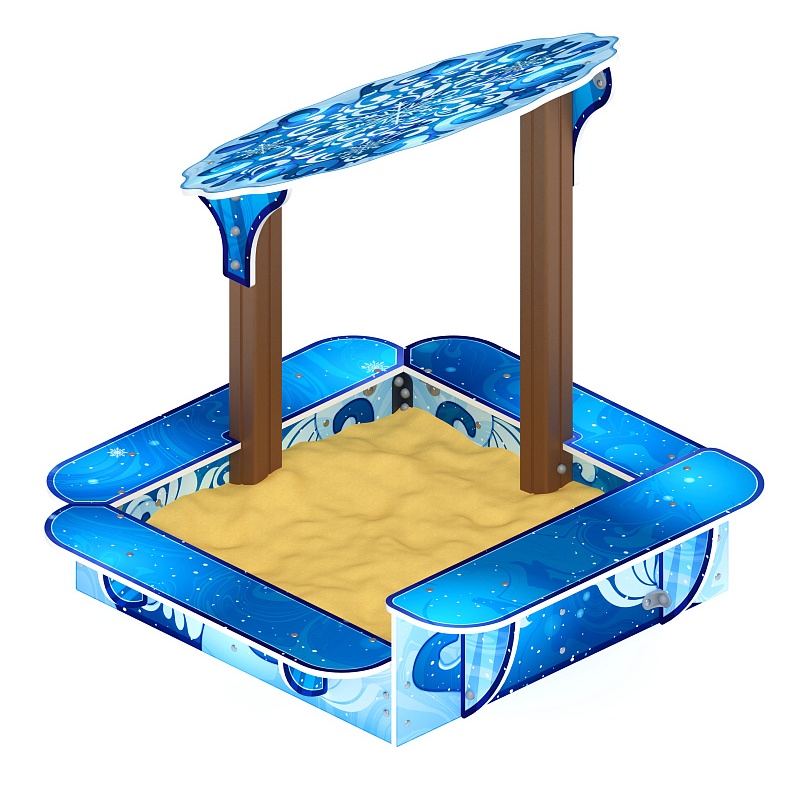 Песочница с навесом Ромашка (Снежная королева) - ИО 5.01.06-02 - фото, описание, цена