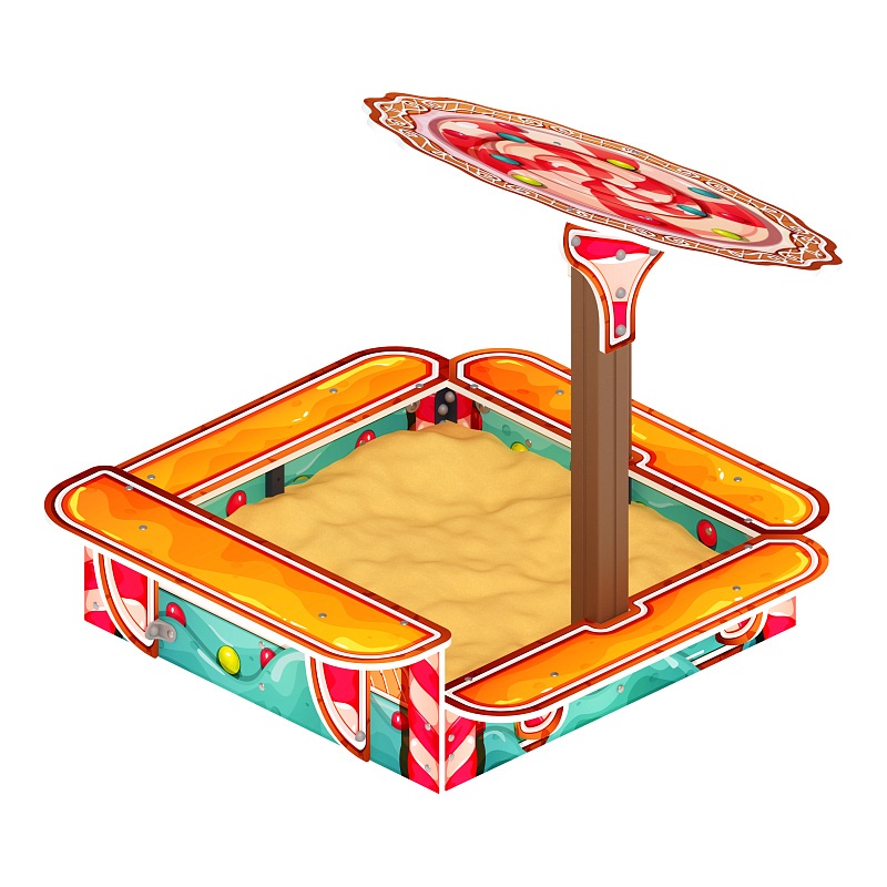 Песочница с навесом Ромашка (Пряничный домик) - ИО 5.01.06-03 от skifpro.kz - От официального дилера СКИФ в Казахстане. 