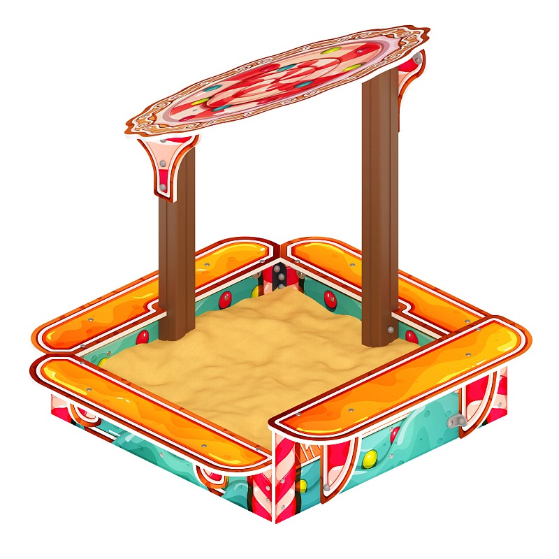 Песочница с навесом Ромашка (Пряничный домик) - ИО 5.01.06-03 - фото, описание, цена