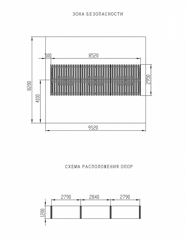 Пергола тент с качелями (прямая) - МФ 78.04.03-01 /без поликарбоната/ - детские и спортивные площадки СКИФ ПРО
