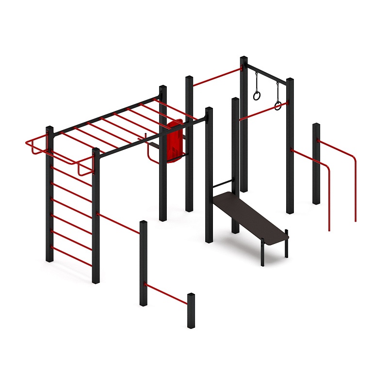 Многофункциональный спортивный комплекс (красный) МК 100.04-01