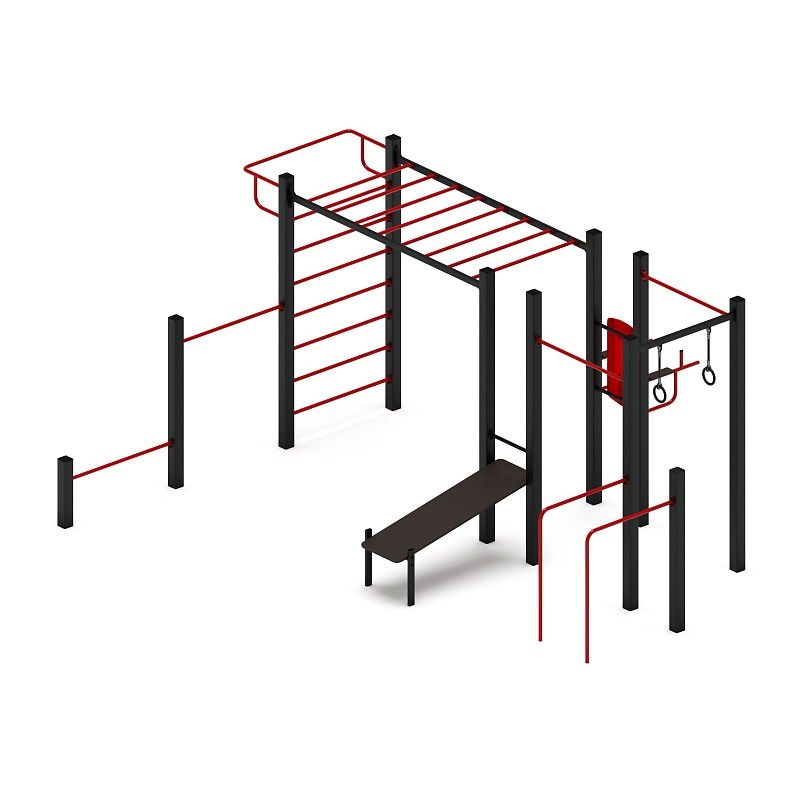 Многофункциональный спортивный комплекс (красный) МК 100.04-01 - фото, описание, цена
