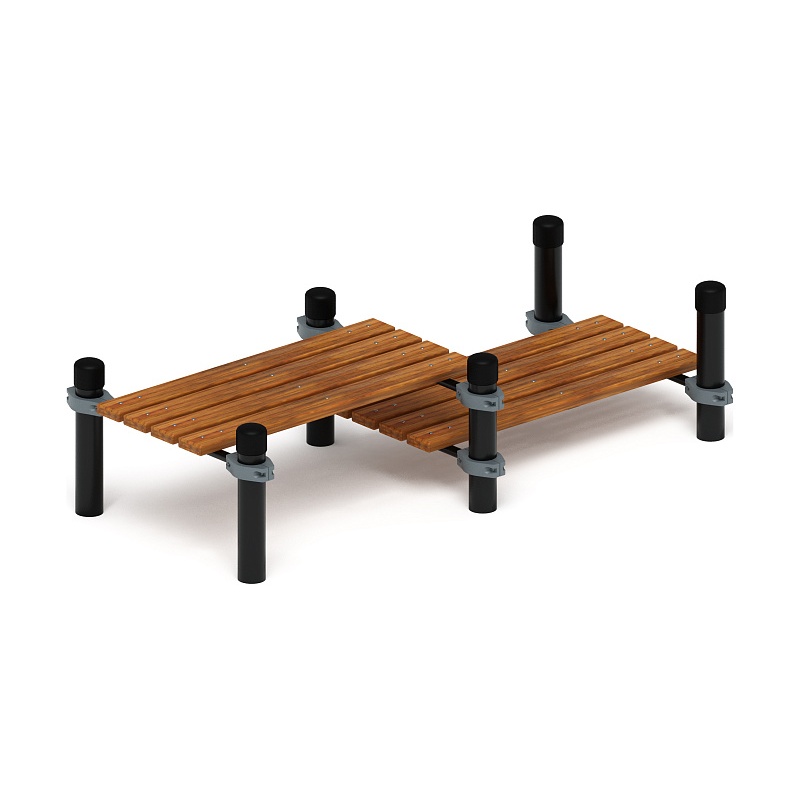 Воркаут 89. Гимнастическая скамья двойная разноуровневая (серый) ВТ 01.01-03 от skifpro.kz - От официального дилера СКИФ в Казахстане. 