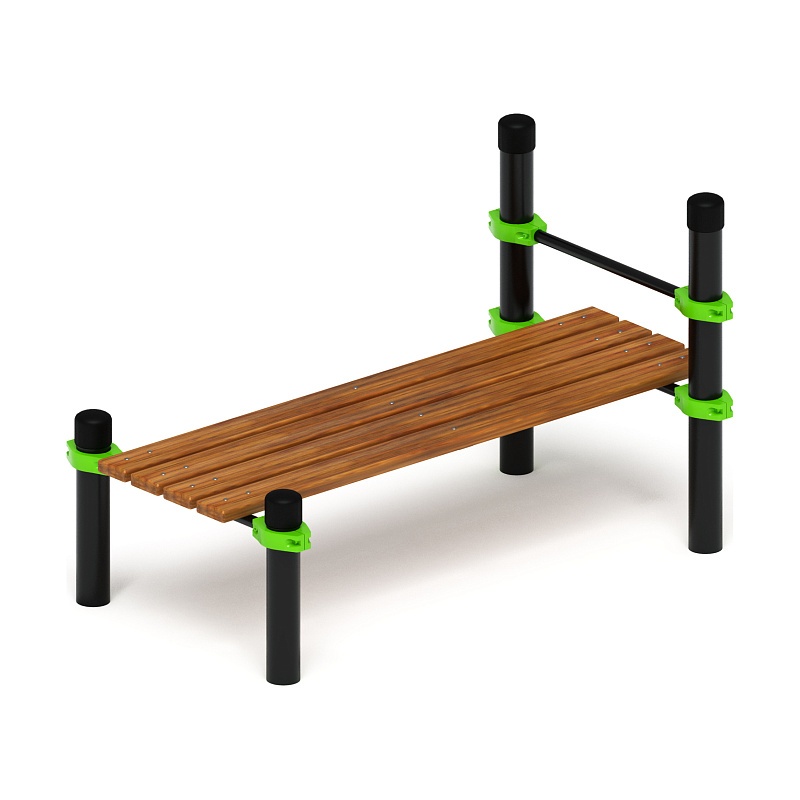 Воркаут 89. Гимнастическая скамья с фиксацией ступней (зеленый) ВТ 01.02-02 