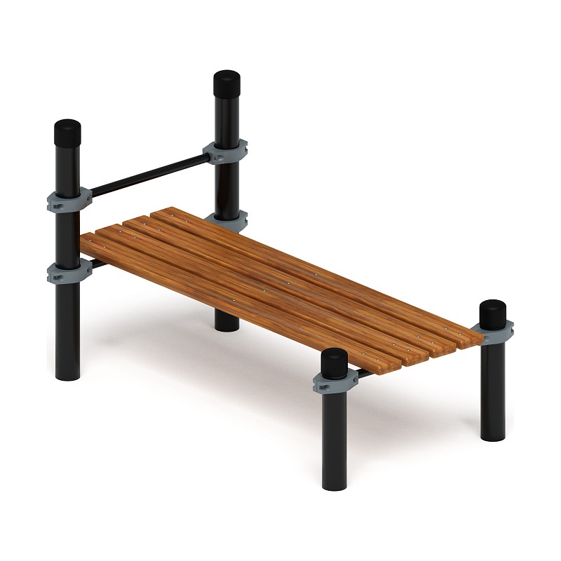 Воркаут 89. Гимнастическая скамья с фиксацией ступней (серый) ВТ 01.02-03 - фото, описание, цена