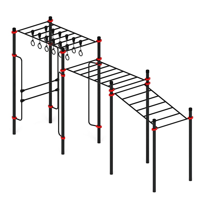 Воркаут 89. Рукоход с изменением высотый (красный) ВТ 01.06-01 по цене 2199675 тенге, 