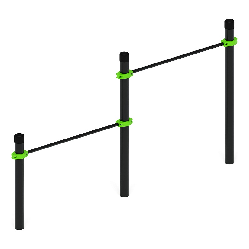 Воркаут 89. Перекладины стационарные разноуровневые (зеленый) ВТ 01.07-02 по цене 282675 тенге, 