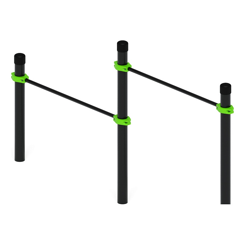 Воркаут 89. Перекладины стационарные разноуровневые (зеленый) ВТ 01.07-02 от skifpro.kz - От официального дилера СКИФ в Казахстане. 