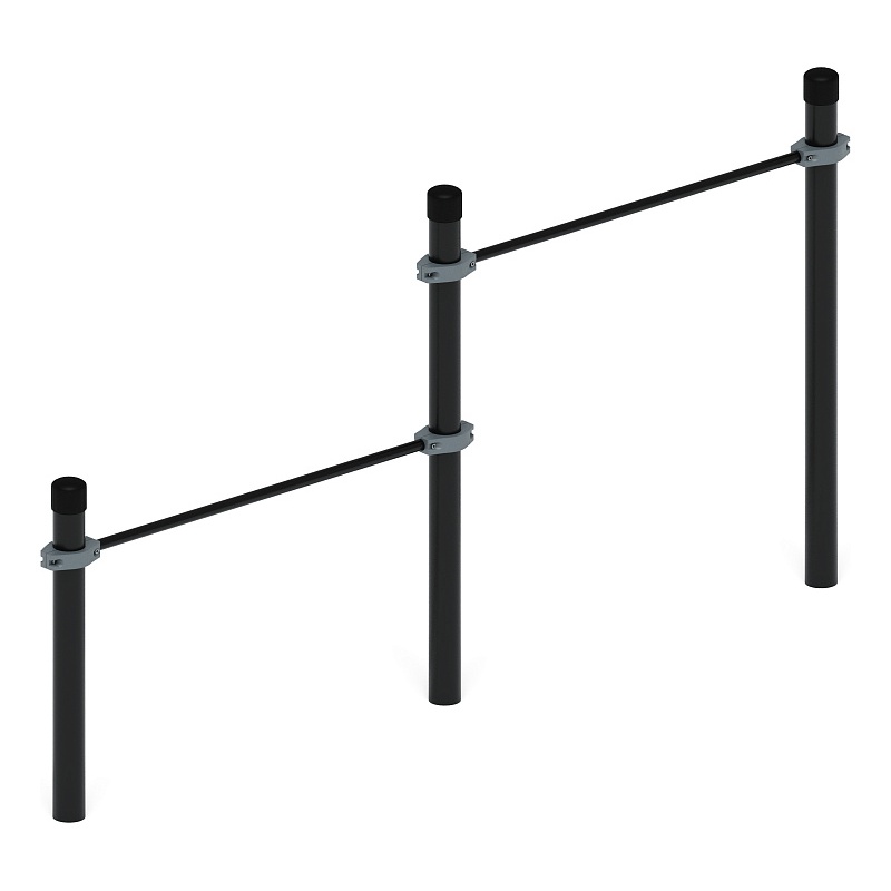 Воркаут 89. Перекладины стационарные разноуровневые (серый) ВТ 01.07-03 по цене 282675 тенге, 