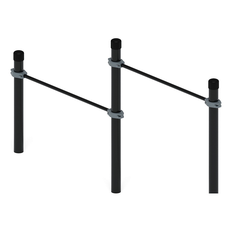 Воркаут 89. Перекладины стационарные разноуровневые (серый) ВТ 01.07-03 - фото, описание, цена