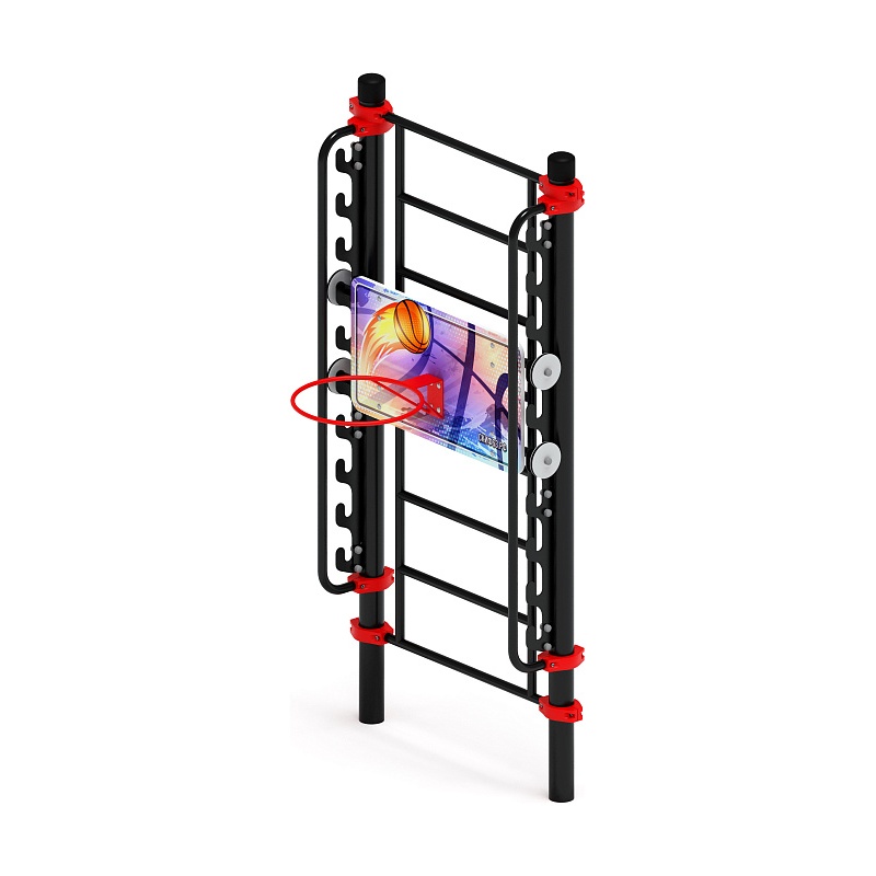 Воркаут 89. Баскетбольный щит переменной высоты (красный) ВТ 01.14-01 - фото, описание, цена