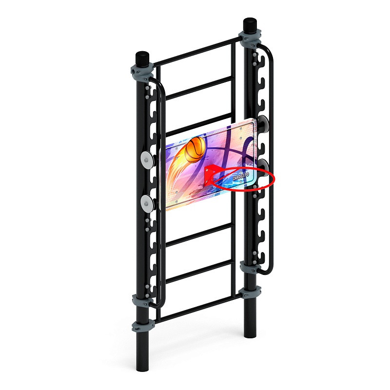 Воркаут 89. Баскетбольный щит переменной высоты (серый) ВТ 01.14-03 