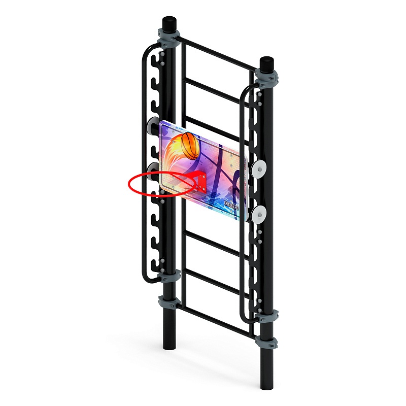 Воркаут 89. Баскетбольный щит переменной высоты (серый) ВТ 01.14-03 - фото, описание, цена