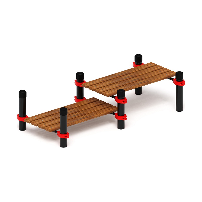 Воркаут 108. Гимнастическая скамья двойная разноуровневая (красный) ВТ 02.01-01 