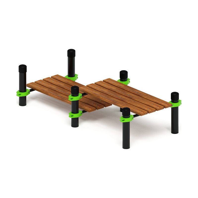 Воркаут 108. Гимнастическая скамья двойная разноуровневая (зеленый) ВТ 02.01-02 по цене 608175 тенге, 