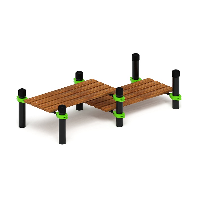 Воркаут 108. Гимнастическая скамья двойная разноуровневая (зеленый) ВТ 02.01-02 от skifpro.kz - От официального дилера СКИФ в Казахстане. 