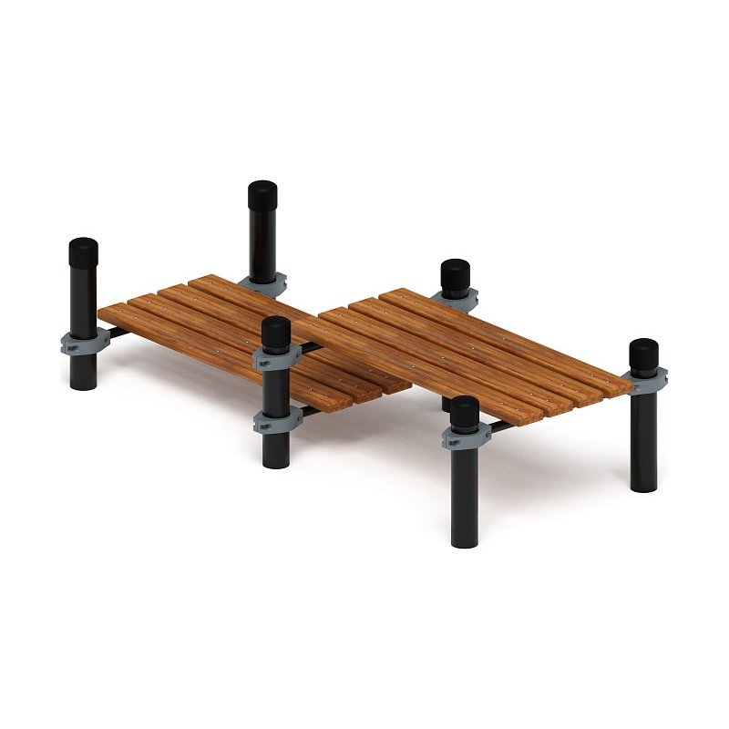 Воркаут 108. Гимнастическая скамья двойная разноуровневая (серый) ВТ 02.01-03 по цене 608175 тенге, 