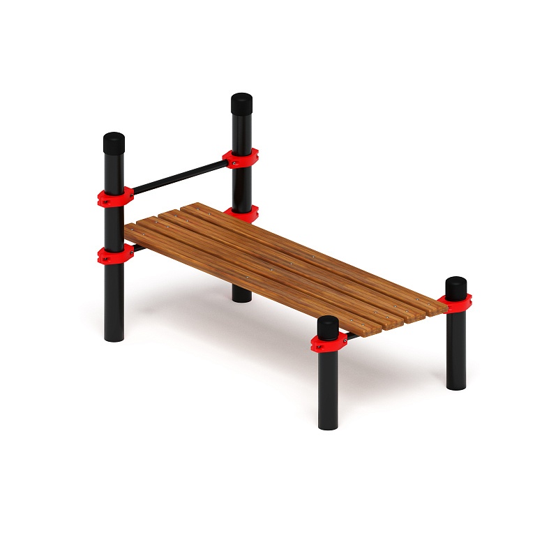 Воркаут 108. Гимнастическая скамья с фиксацией ступней (красный) ВТ 02.02-01 - фото, описание, цена