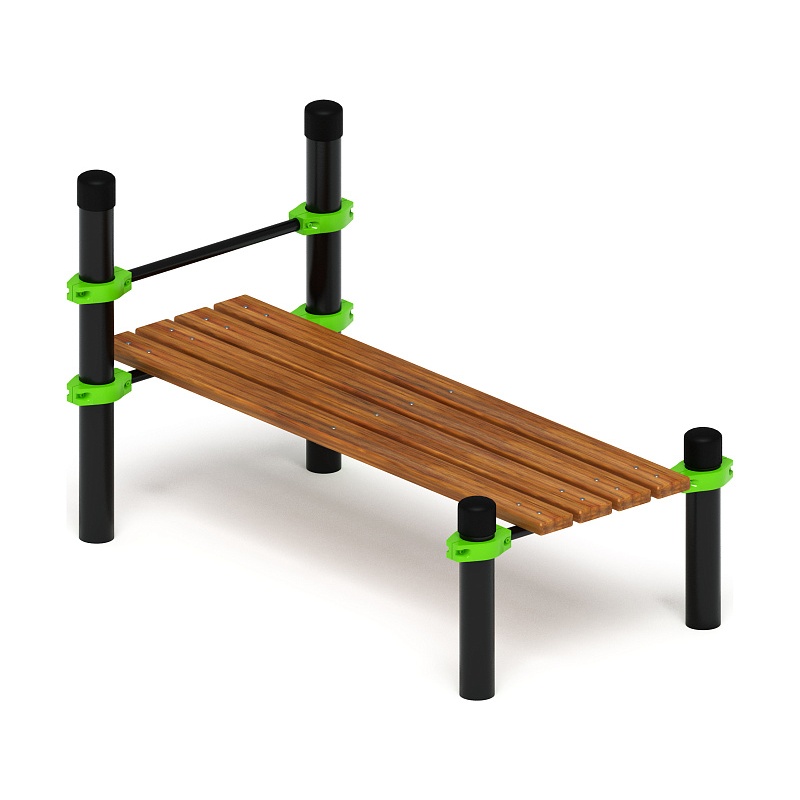 Воркаут 108. Гимнастическая скамья с фиксацией ступней (зеленый) ВТ 02.02-02 - фото, описание, цена