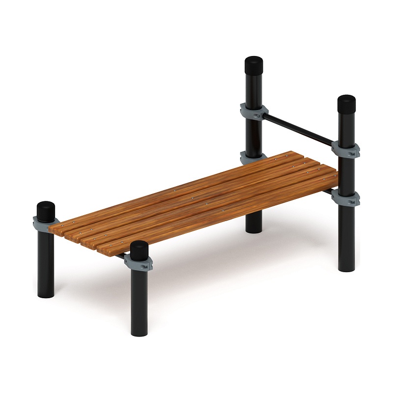 Воркаут 108. Гимнастическая скамья с фиксацией ступней (серый)) ВТ 02.02-03