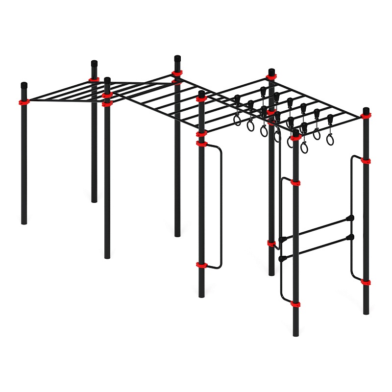Воркаут 108. Рукоход с изменением высотый (красный) ВТ 02.06-01 - фото, описание, цена