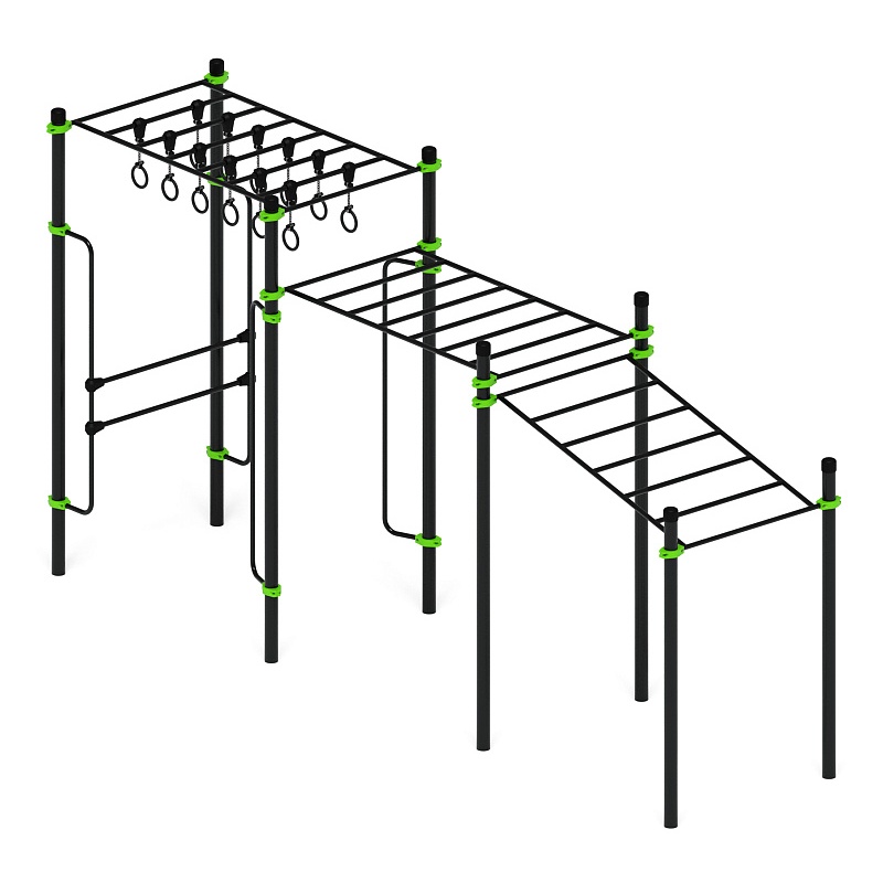Воркаут 108. Рукоход с изменением высоты (зеленый) ВТ 02.06-02 по цене 2385675 тенге, 