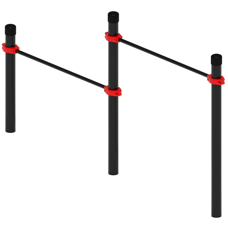 Воркаут 108. Перекладины стационарные разноуровневые (красный) ВТ 02.07-01 от skifpro.kz - От официального дилера СКИФ в Казахстане. 