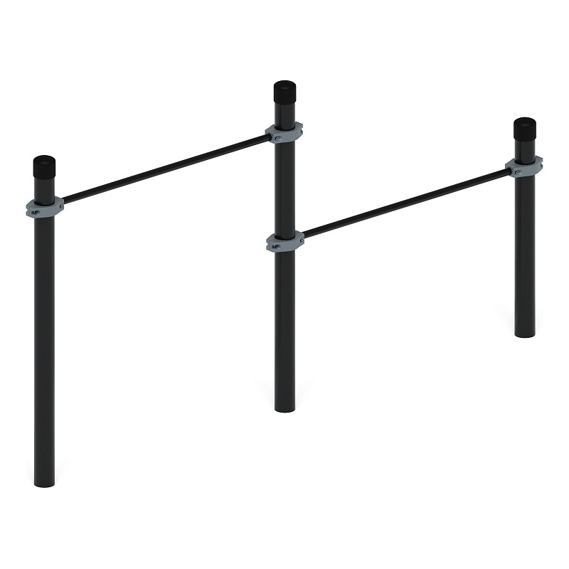 Воркаут 108. Перекладины стационарные разноуровневые (серый) ВТ 02.07-03 