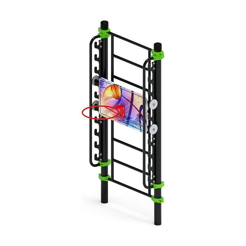 Воркаут 108. Баскетбольный щит переменной высоты (зеленый) ВТ 02.14-02 - фото, описание, цена